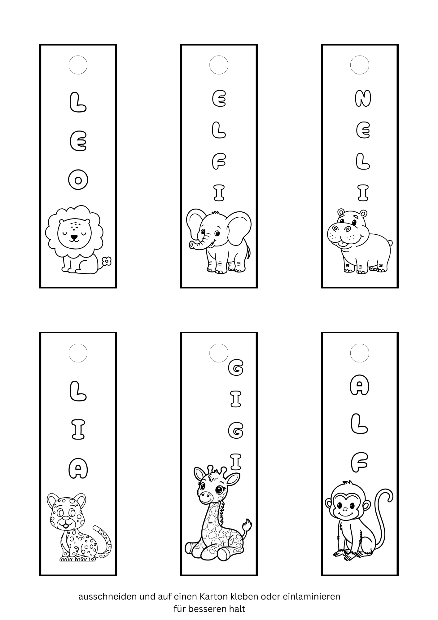 Lesezeichen zum selbst gestalten