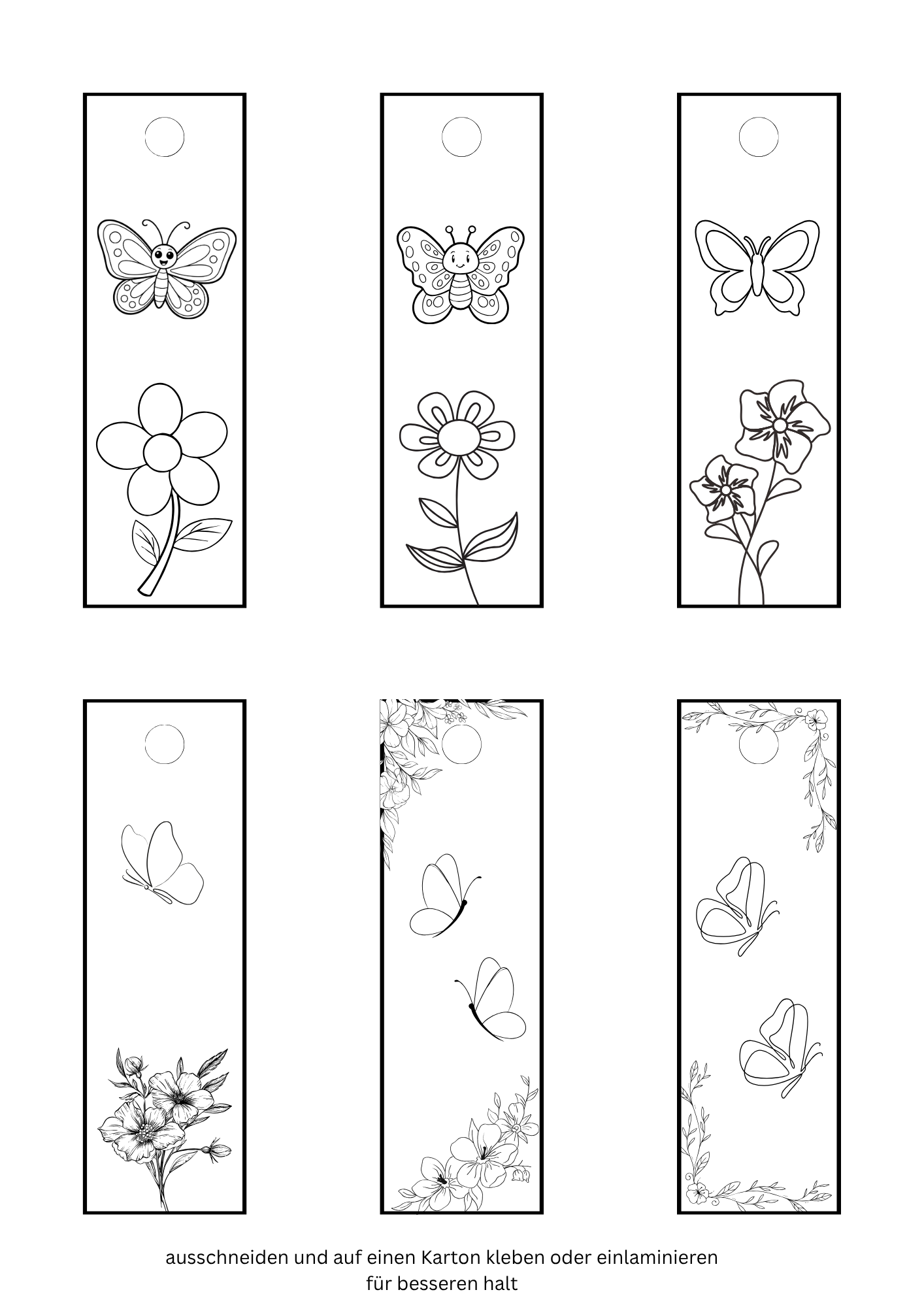 Lesezeichen zum selbst gestalten