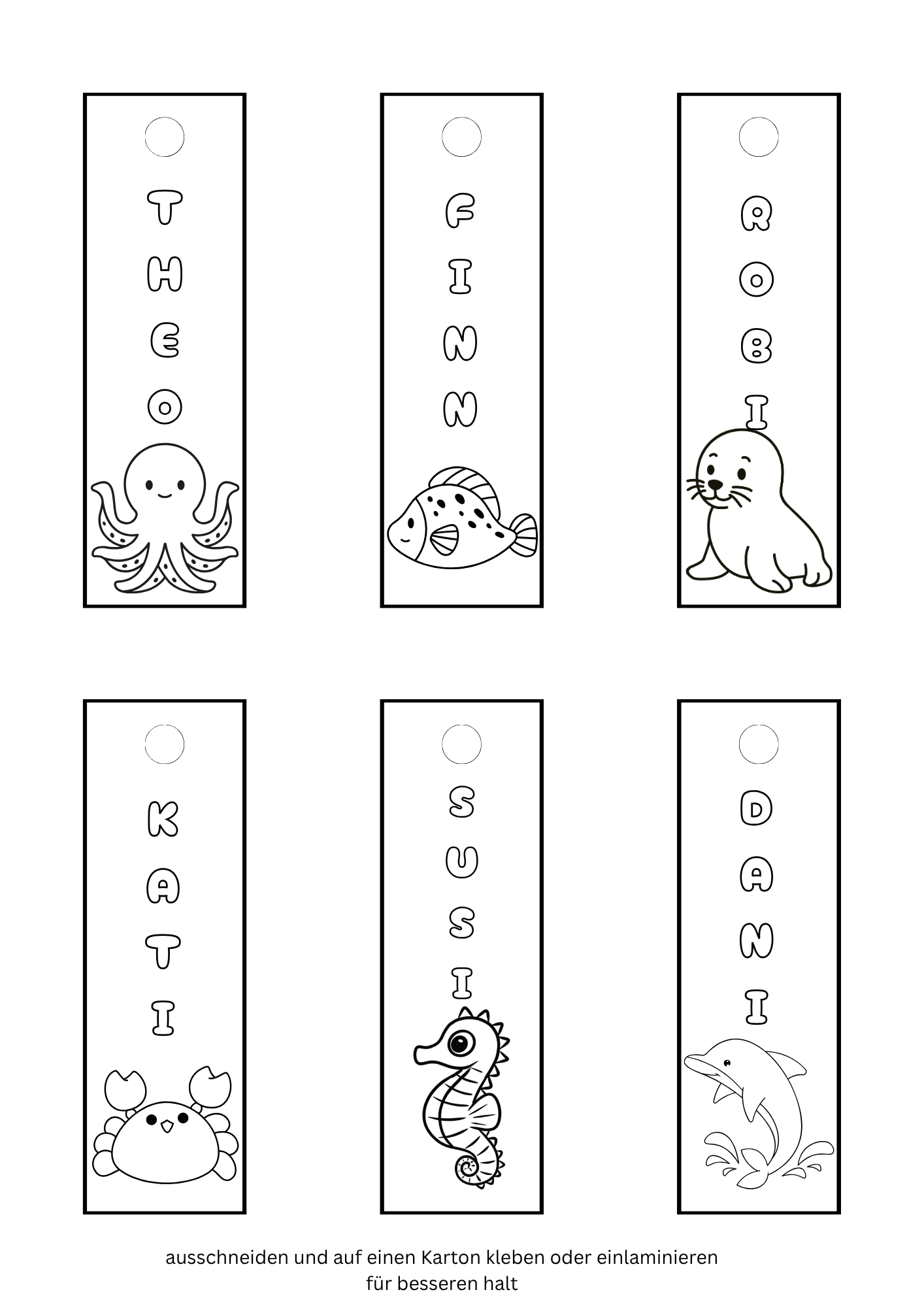 Lesezeichen zum selbst gestalten